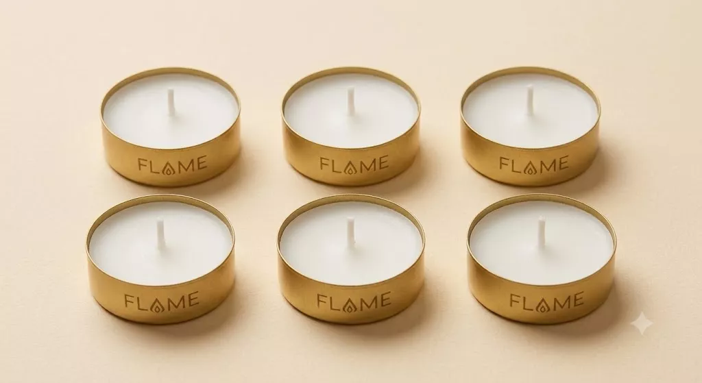 Brass-finish tealight candles