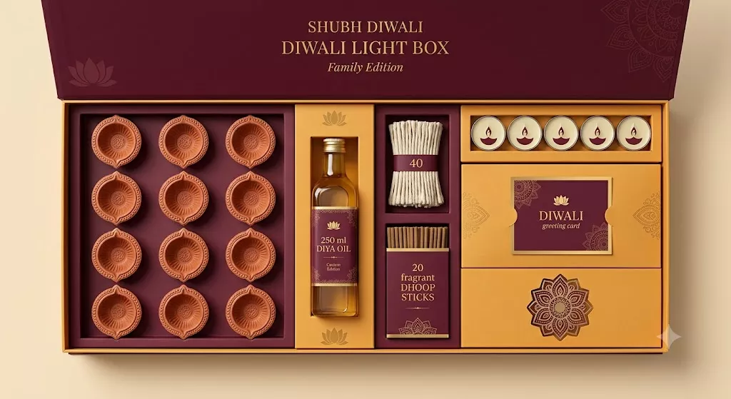 Inside tray of the Diwali gift box